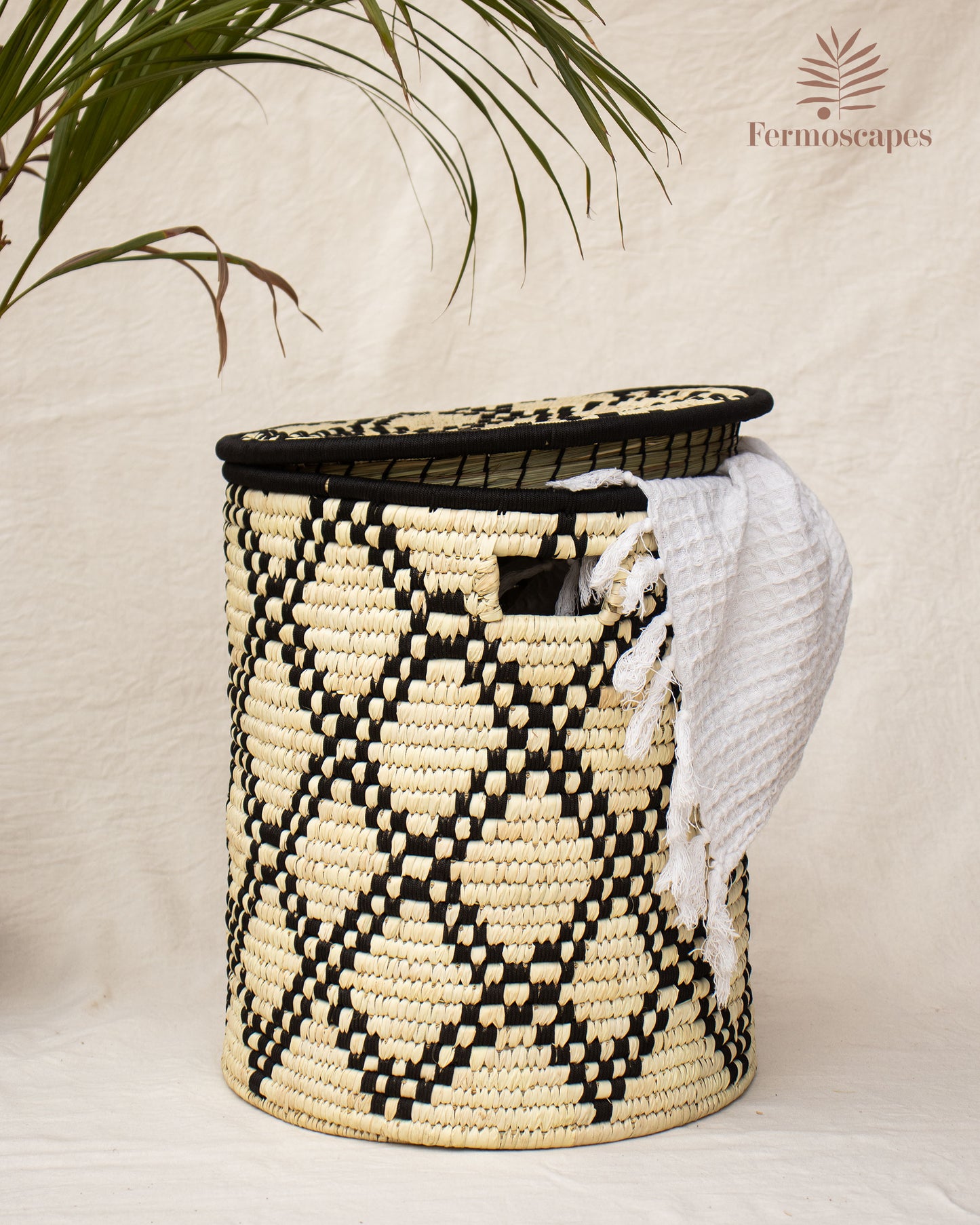Mira Hand-woven Laundry Bag with Lid
