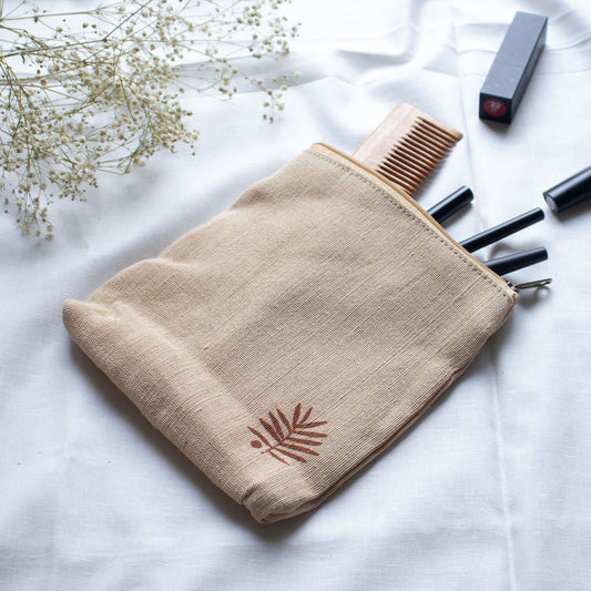 Jute essential travel pouch