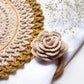 Crochet placemats- Biege and golden