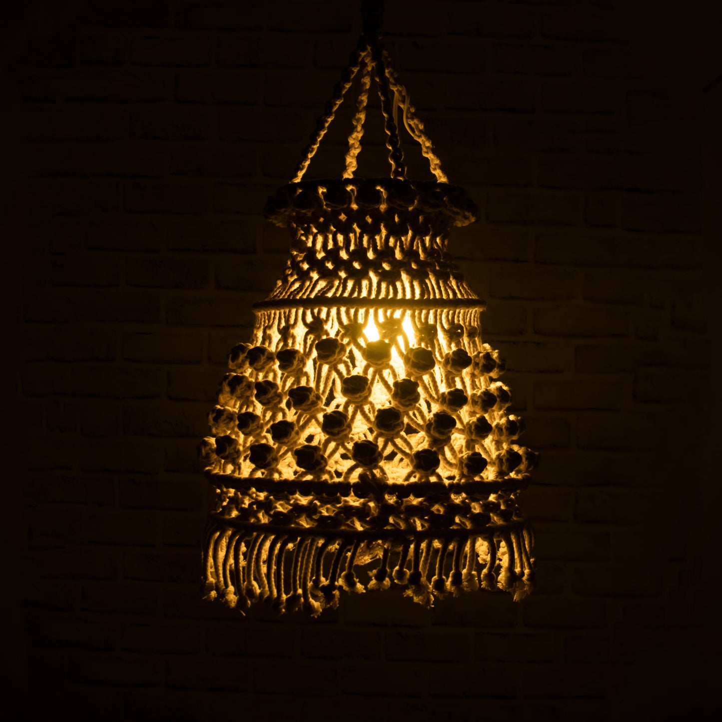 Macrame chandelier