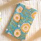 Handmade block printed diary- Yellow and turquoise floral