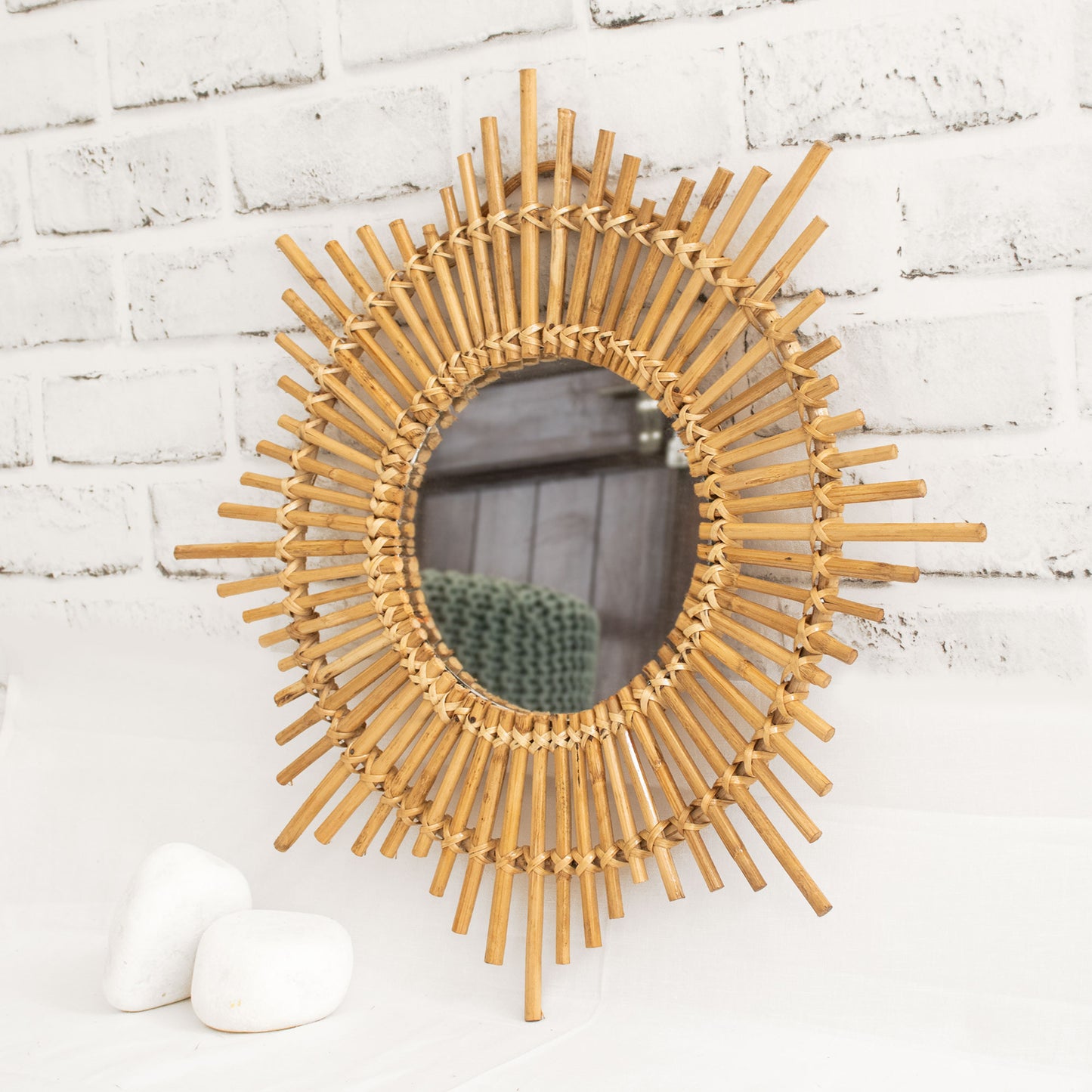"Bring that sunshine"- Cane wall mirror