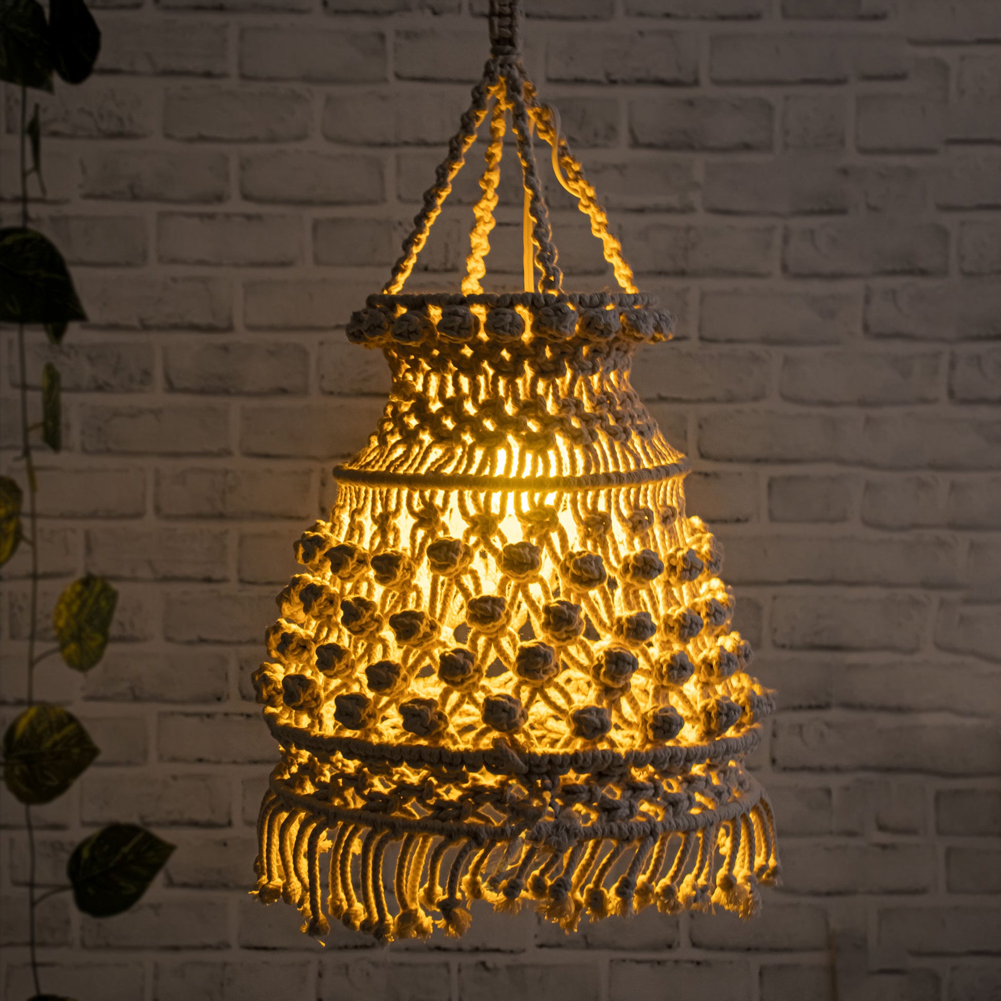 Boho Macramé lampshade  Handmade Macramé chandelier – fermoscapes
